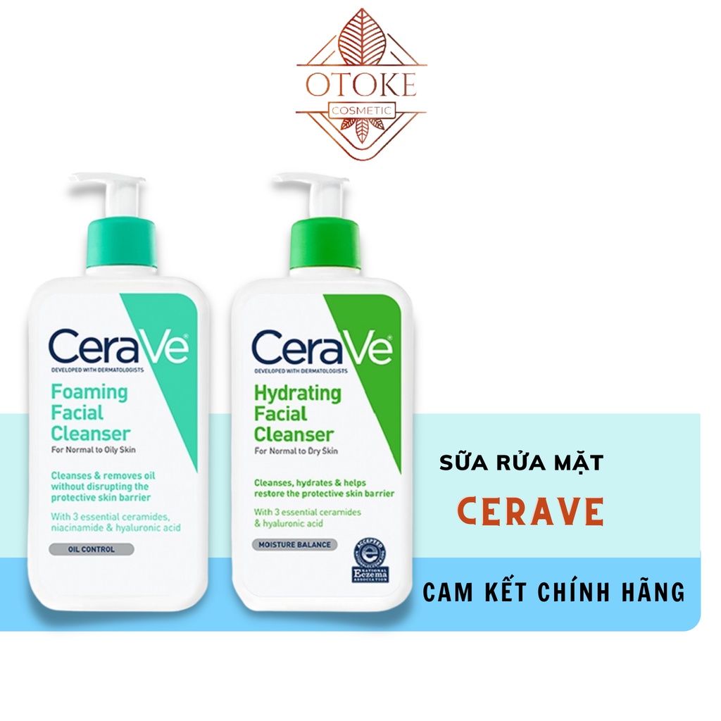 Sữa rửa mặt cerave foaming facial cleanser cho da dầu mụn nhạy cảm 88ml - 236ml - 473ml