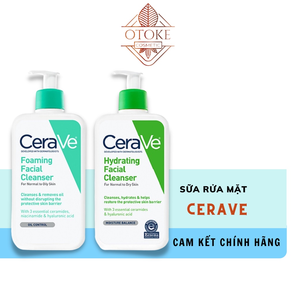 Sữa rửa mặt cerave foaming facial cleanser cho da dầu mụn nhạy cảm