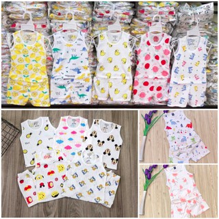 Bộ cotton giấy ba lỗ cho bé từ 5-17kg
