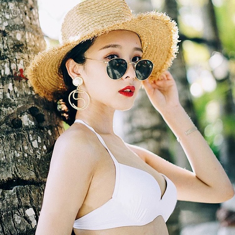 Kính mát gọng tròn phong cách retro thời trang