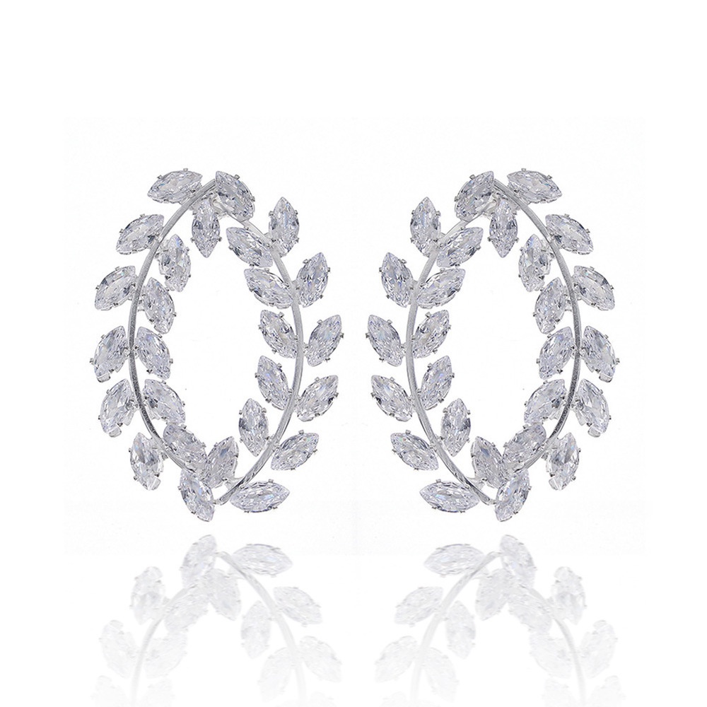 Khuyên Tai Hình Cành Cây Đính Đá Zircon Phong Cách Âu Mỹ Hàng Ngày Phong Cách Mới