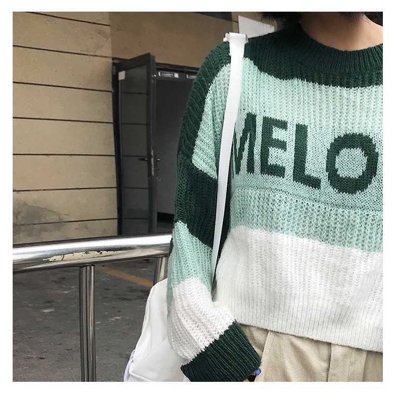 Order áo len ulzzang chữ MELODY phối màu siêu xinh