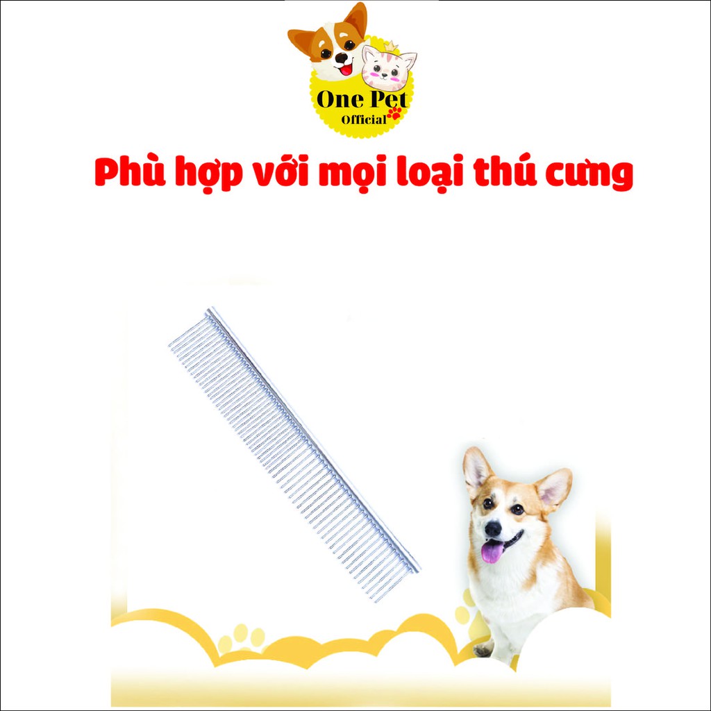 [Mã PET50K giảm Giảm 10% - Tối đa 50K đơn từ 250K] Lược gỡ rối lông Chó, Lược inox 2 đầu gỡ rối - One Pet Shop