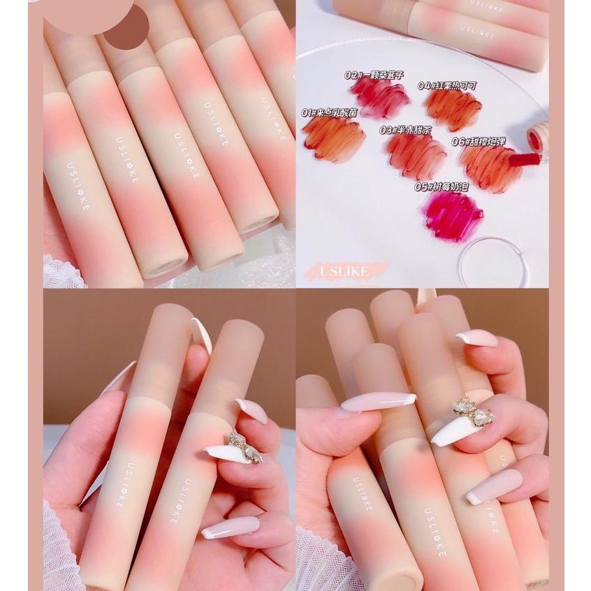 [Hàng mới về] Son kem lì USLIKE dưỡng ẩm mềm môi lâu trôi chất nhung lì mềm mịn chống thấm nước