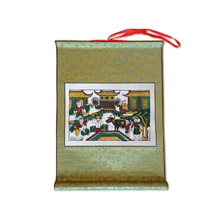 Tranh Đông Hồ Vụ Thu Hoạch Bồi Lụa - Dong ho folk paintings
