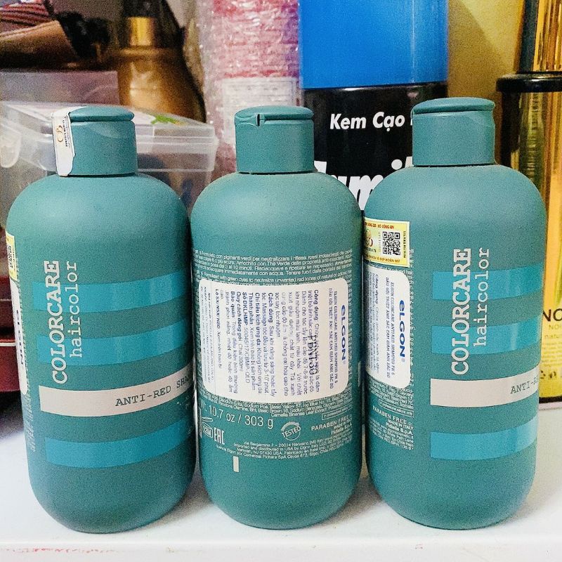 DẦU GỘI XANH ELGON KHỬ ÁNH CẢM ĐỎ, GIỮ MÀU RÊU 3OO ML