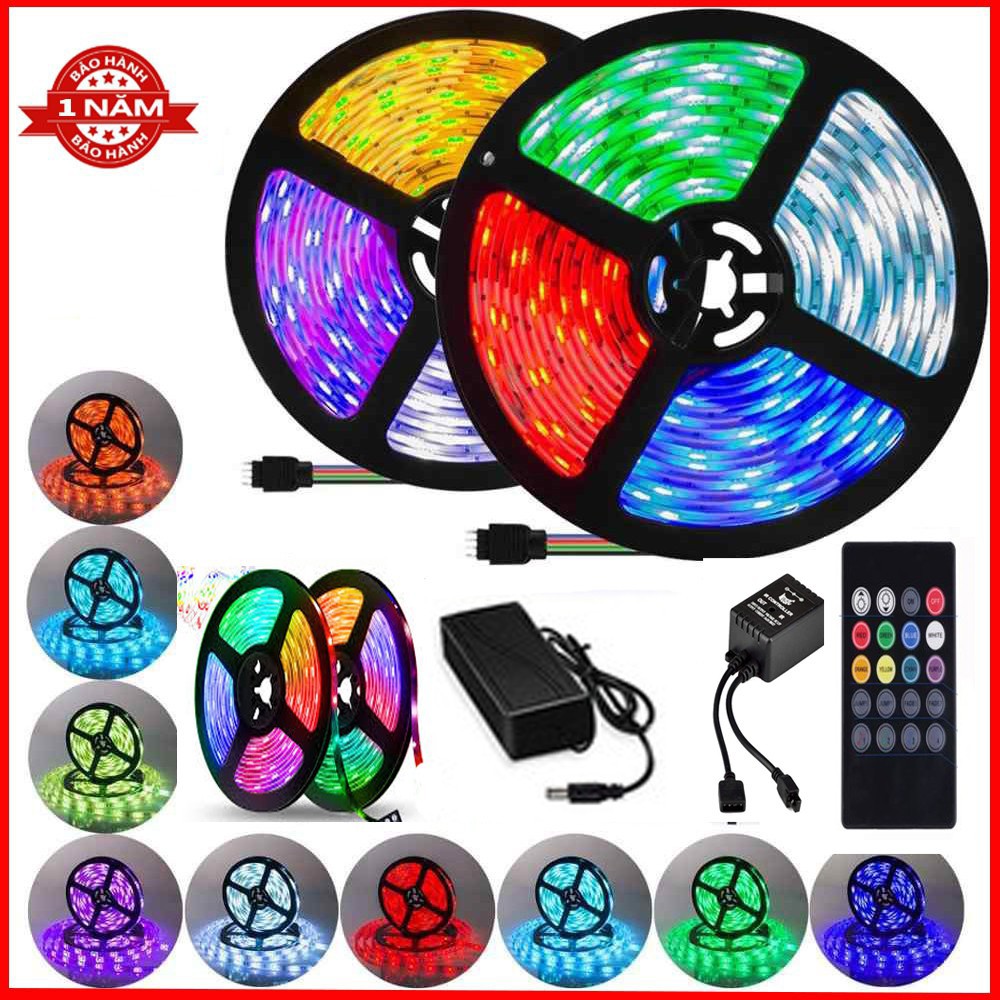 Bộ đèn LED dây dán 5050 phủ keo silicon đổi 7 màu V-L-D-RGB (RGB)+Nguồn+Điều khiển giá siêu tốt