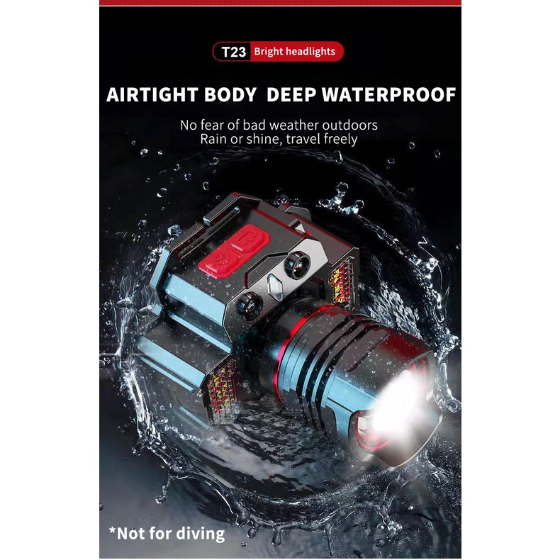 Đèn LED P50 5000 Lumens Đội Đầu Siêu Sáng Có Thể Sạc Lại Loại C Dùng Khi Đi Cắm Trại Ngoài Trời