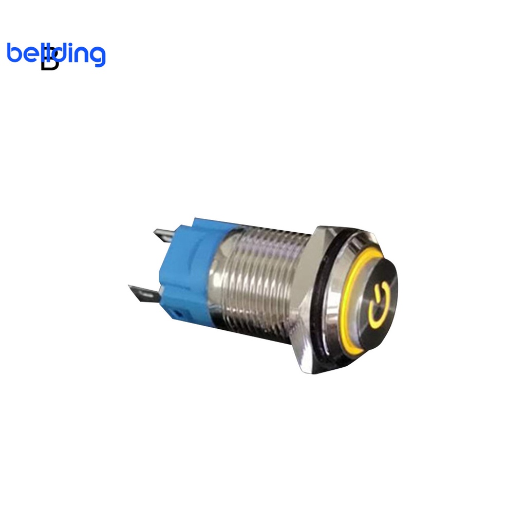 Công tắc kim loại tự khóa chống thấm nước 16mm có đèn LED
