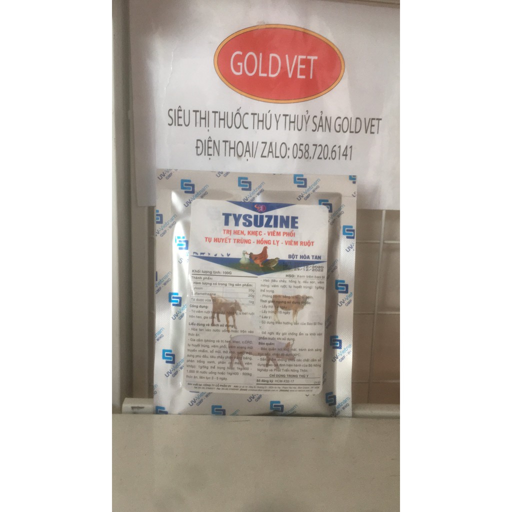 [ Giá rẻ] UV-TYSUZINE Hen khẹc, tụ huyết trùng, hồng ly [100g]