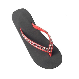 Dép kẹp đá đỏ cao 3cm - Giày nữ - Dép nữ - Dép xỏ ngón nữ - Dép xốp