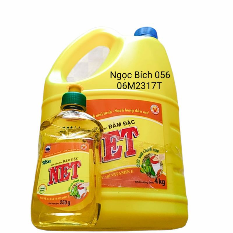 🌷 NƯỚC RỬA CHÉN NET HƯƠNG CHANH 3.8KG TẶNG KÈM 1 CHAI RỬA CHÉN NET 250 GAM