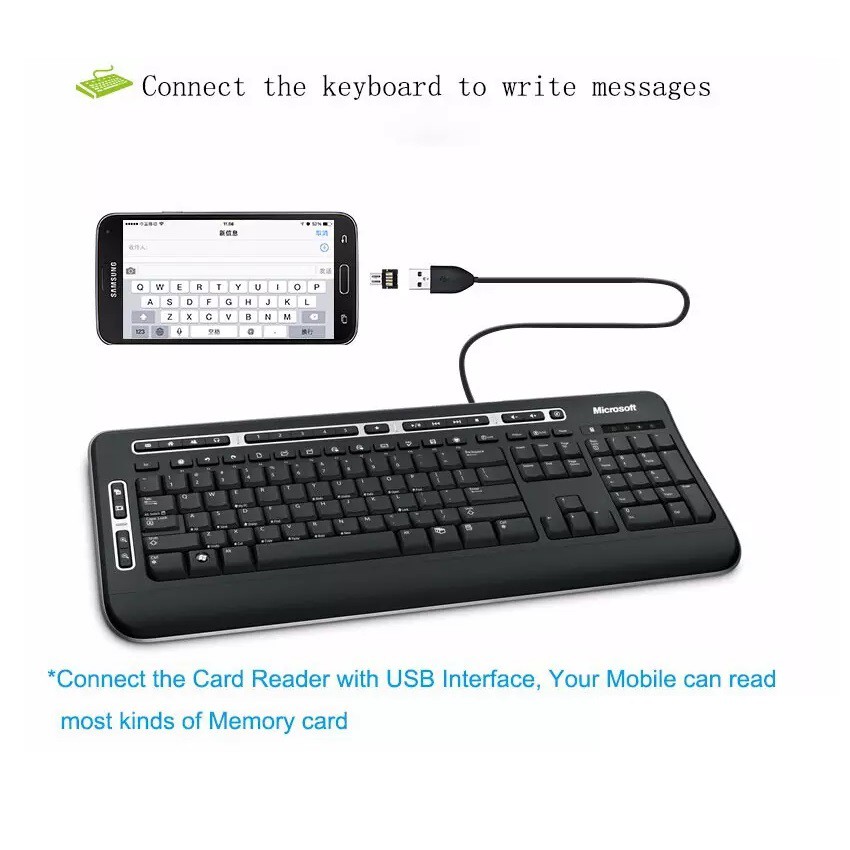 Đầu OTG kết nối chuột, bàn phím với điện thoại cực nhanh - Đầu Micro Usb ra Usb cho Android