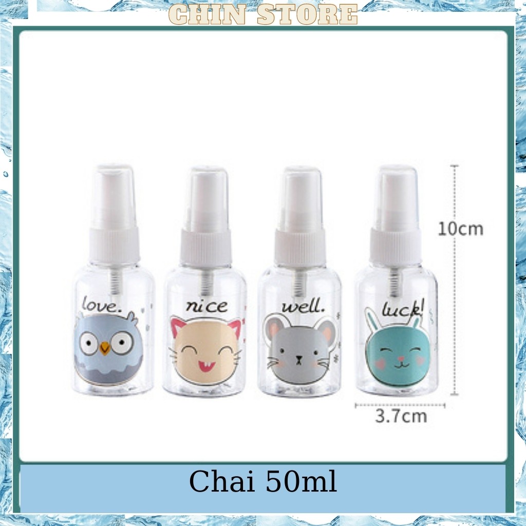 Lọ chiết mỹ phẩm, chai chiết mỹ phẩm nước hoa, phun sương, hình ngộ nghĩnh 50ml,70ml,100ml