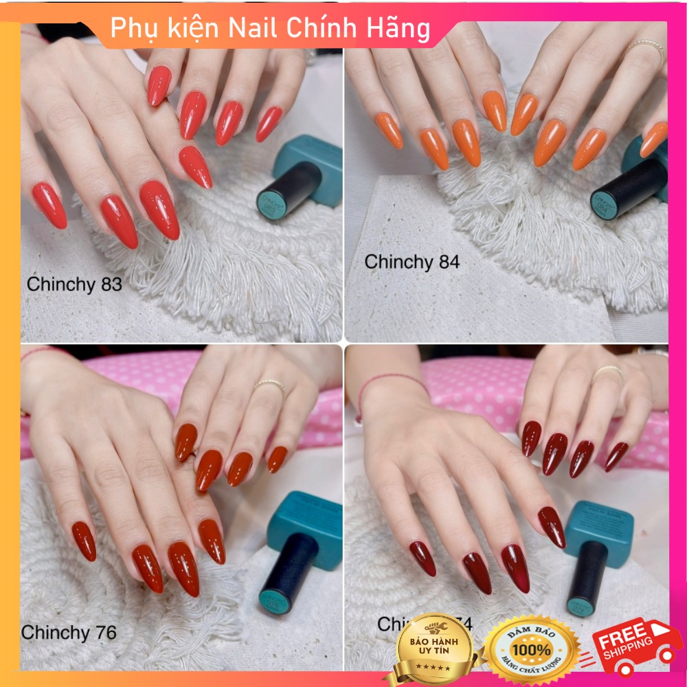 Sơn móng tay gel cao cấp hiệu chinchy mĩ lẻ chai, nước sơn màu đỏ tươi, sẫm, đỏ thạch, hồng nhạt chính hãng