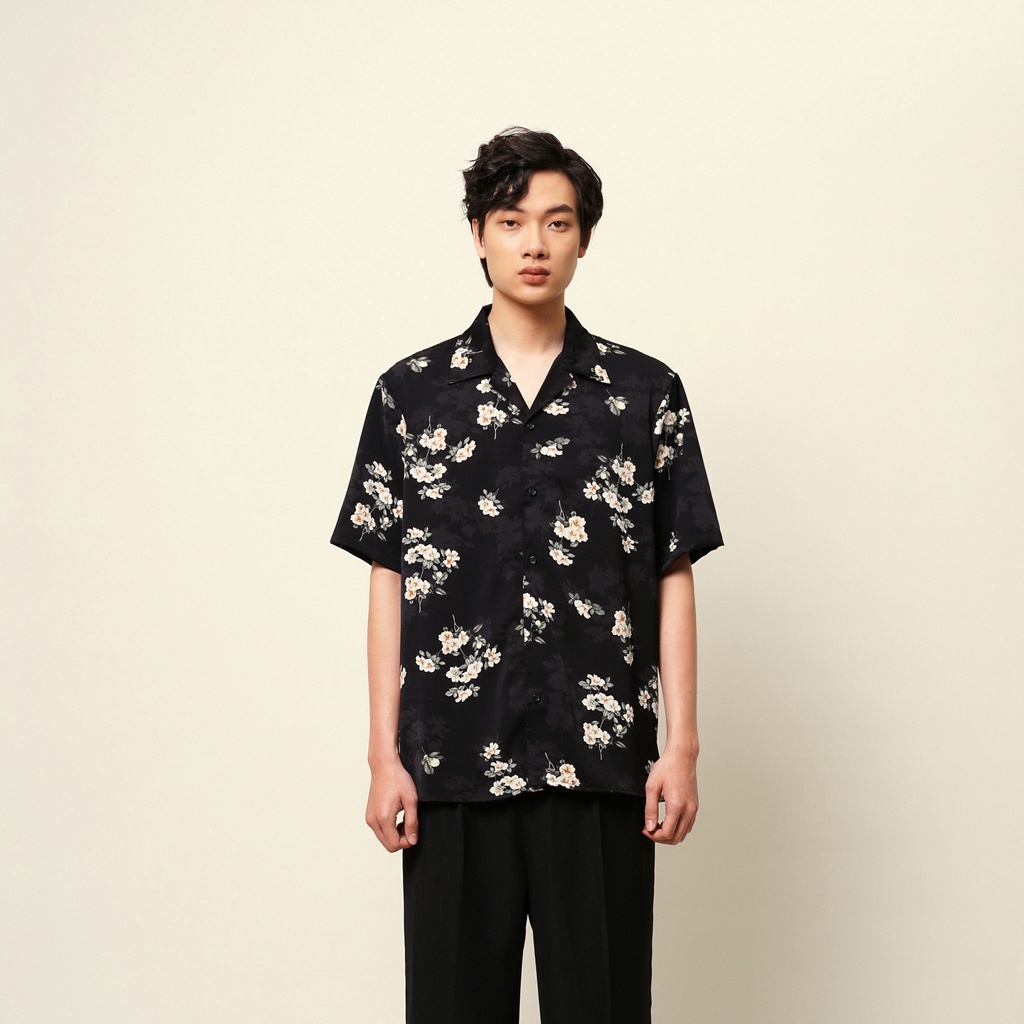 Áo Sơ Mi Cộc Tay Cổ Ve Nam Họa Tiết UNICUS Victor Cuban Shirt