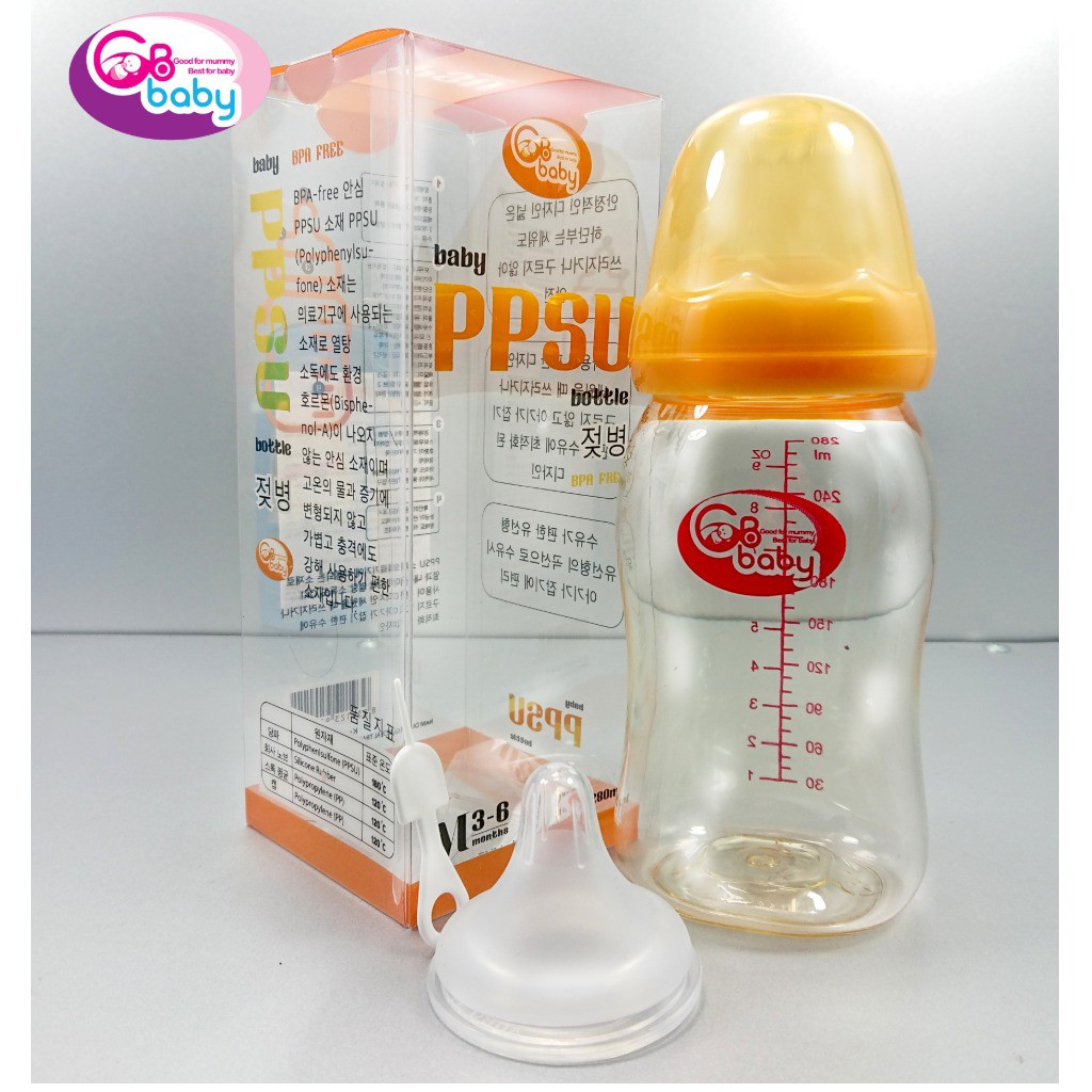 Bình Sữa PPSU GB-Baby cổ rộng dung tích 90ml/160ml/180ml/280ml )