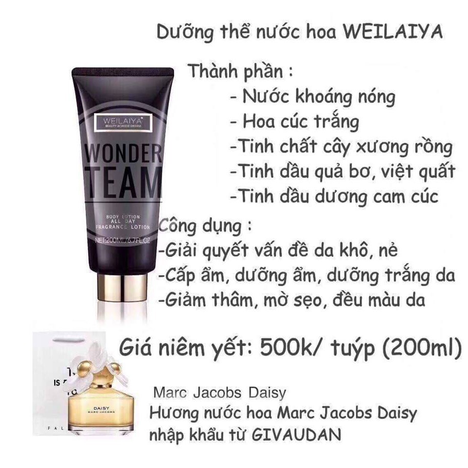 Sữa Dưỡng Thể Nước Hoa Weilaiya Body Lotion Dung Tích 250Ml