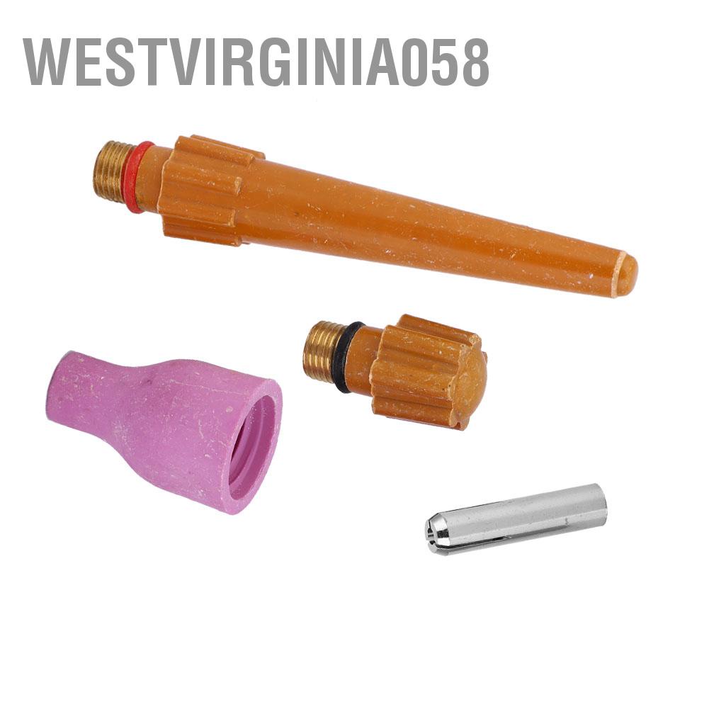 Westvirginia058 20pcs QQ300 TIG Welding Torch Consumables Ceramic Nozzle Collet Long &amp; Short Back Cap