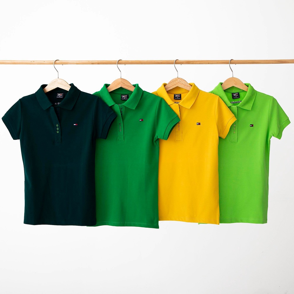 Áo Tommy Nữ Polo Tông Xanh Lá