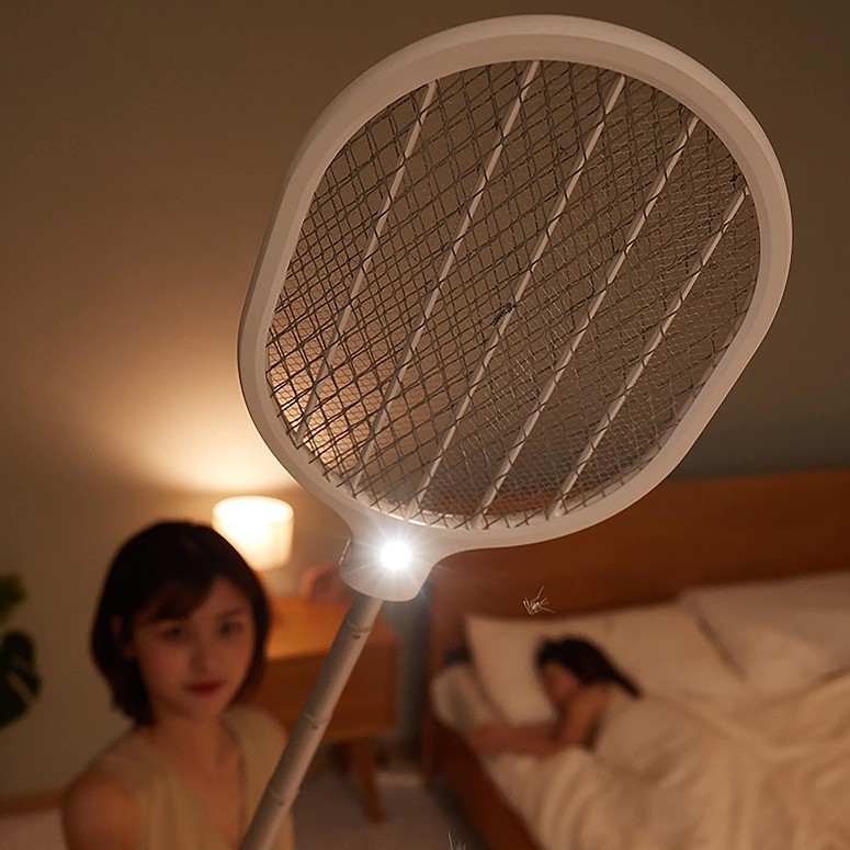 Vợt muỗi thông minh điều chỉnh độ cao tích hợp đèn LED bắt muỗi hiệu quả - Vợt bắt muỗi 3 lớp an toàn dung lượng pin lớn