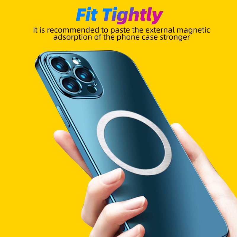 Set 1/5 nhẫn đỡ Fonken kim loại có thể gắn giá đỡ từ tính xe hơi hỗ trợ sạc không dây Qi cho Huawei Xiaomi iPhone 12 13