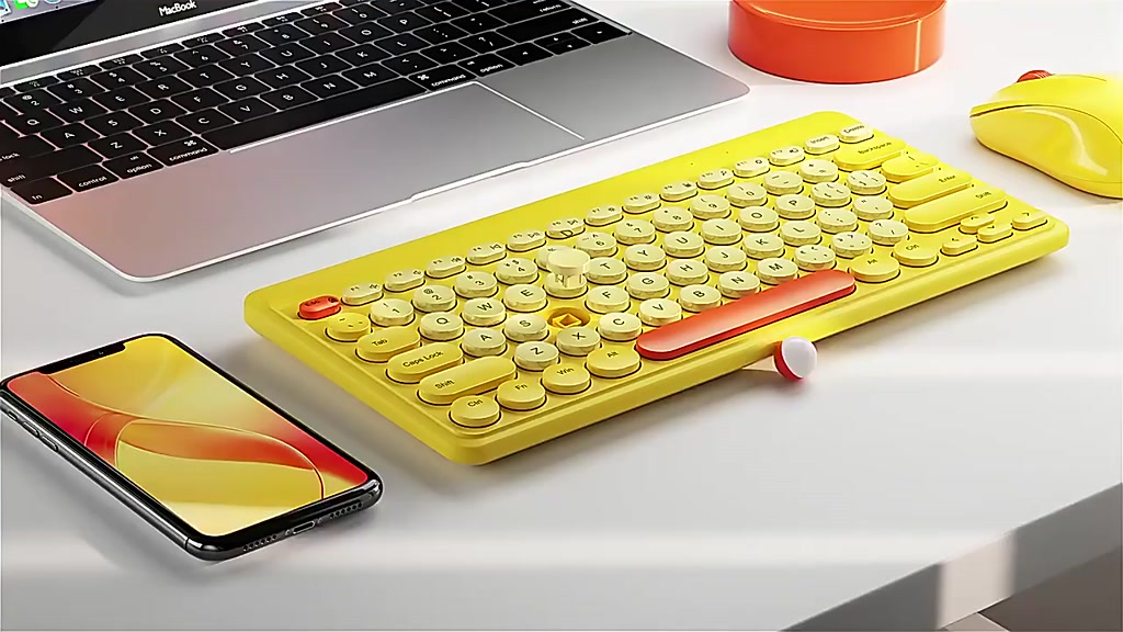 Bộ chuột và bàn phím không dây USB, các nút cực êm giảm tiếng ồn, dòng màu Macaron thời trang | BigBuy360 - bigbuy360.vn