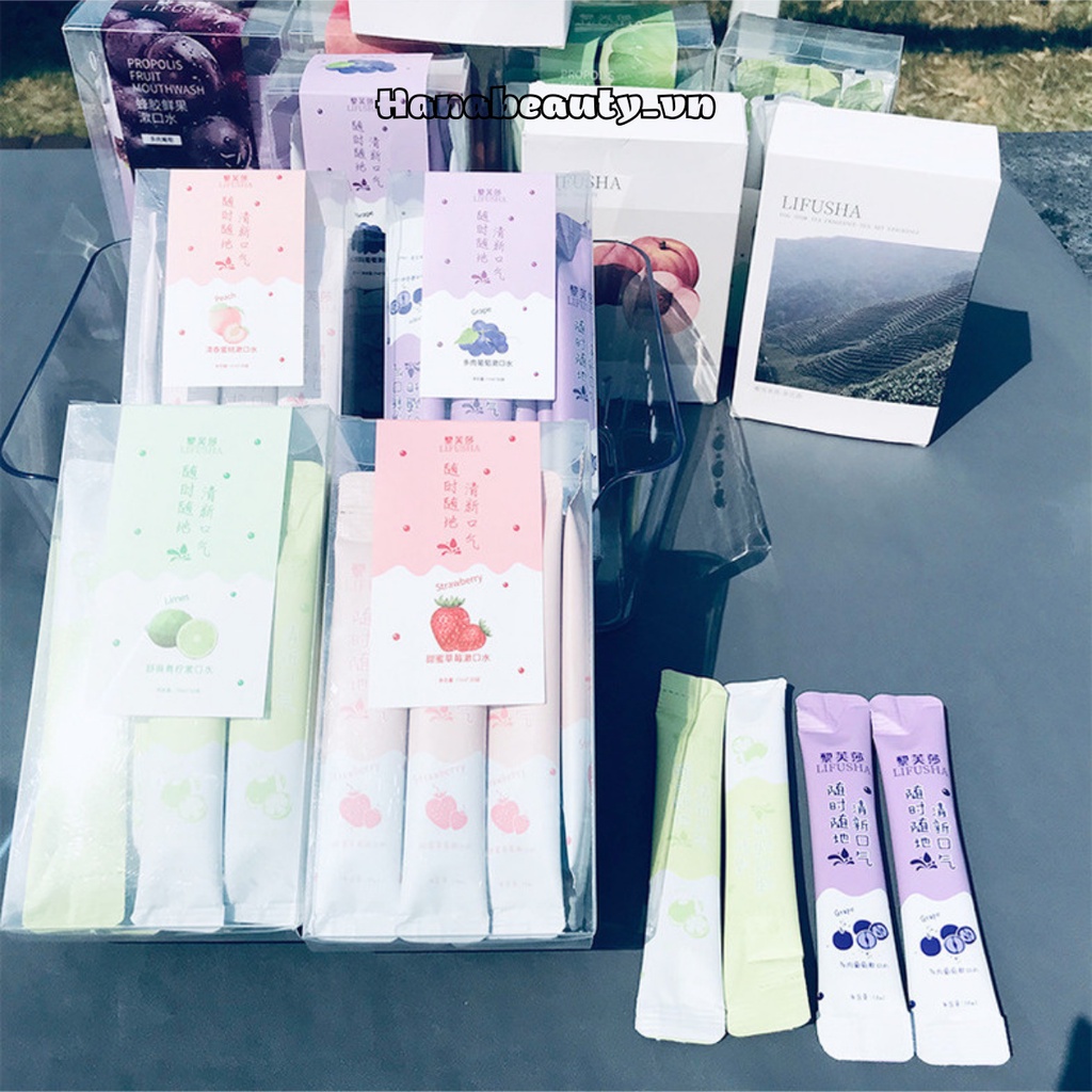 Nước xúc miệng LIFUSHA Hoa Quả Thơm miệng sạch sẽ thơm tho trắng răng