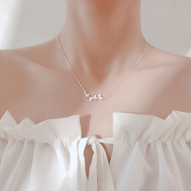 Vòng cổ bạc WE FLOWER họa tiết lá Ginkgo độc đáo thời trang cho nữ