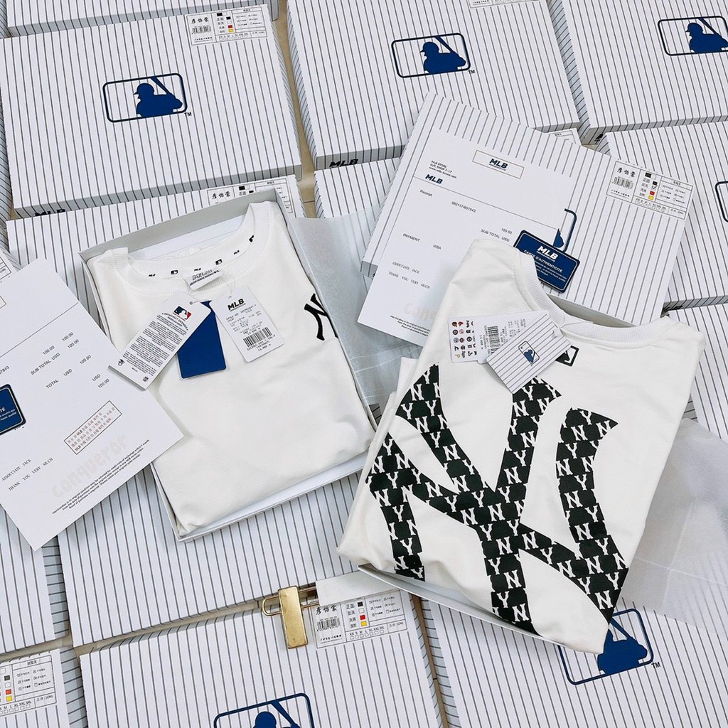 Áo thun dài tay nỉ da cá MLB MONOGRAM BACK BIG LOGO OVERFIT SWEATSHIRT NEW YORK YANKEES UNISEX FREESIZE