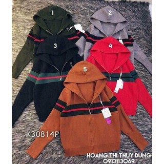ÁO KHOÁC LEN DẠ ÉP KHÓA KÉO CÓ NÓN