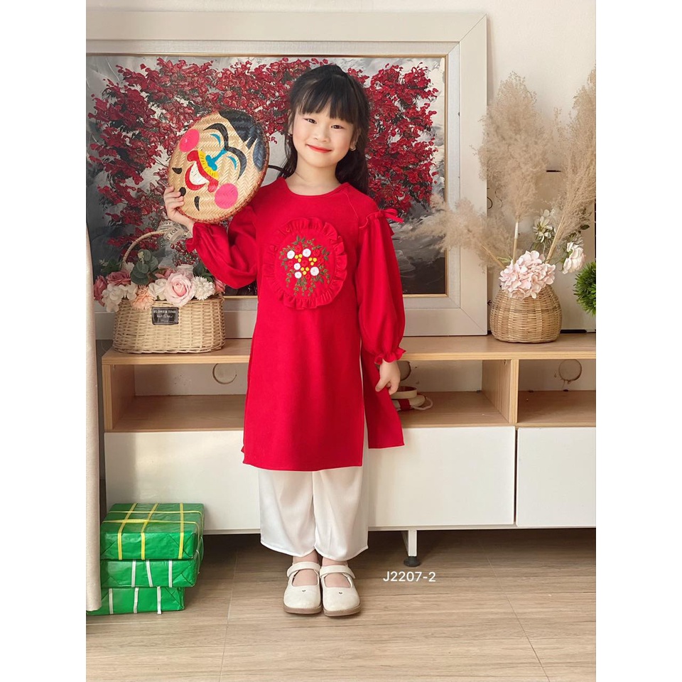 ♥️ SET ÁO DÀI NHUNG TEX CAO CẤP CHO BÉ GÁI ♥️ Size 10 kg - 28 kg - Từ 1 tuổi - 8 tuổi