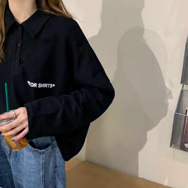 (sẵn xám) áo polo tay dài form rộng kèm hình thật | BigBuy360 - bigbuy360.vn