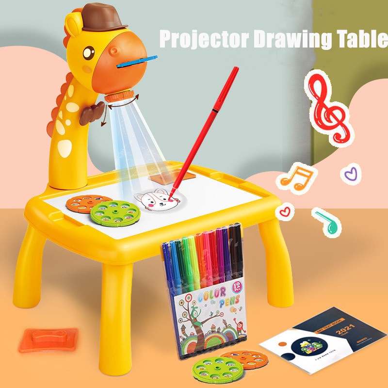 Bảng Vẽ Đồ Chơi Để Bàn 12 Màu Họa Tiết Hoạt Hình Cho Bé