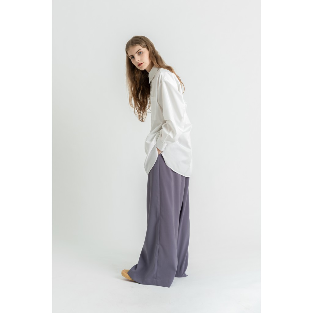 Áo sơ mi nữ KHÂU BY CQ màu trắng Oversized