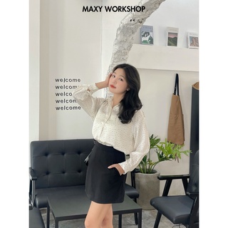 Áo sơ mi nữ chấm bi phi lụa Polka Silk Shirt Maxy Workshop