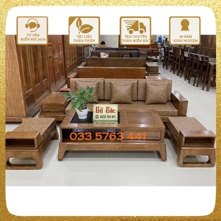 Ảnh thật kèm video sofa gỗ sồi Nga nhỏ gọn giá rẻ cho chung cư - ghế sofa đẹp