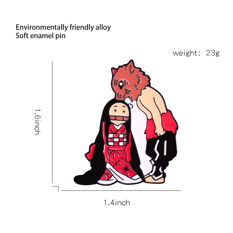 Huy hiệu cài áo MISS ZOE thiết kế nhân vật anime Hashibira Inosuke đáng yêu