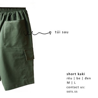 QUẦN SHORT KAKI UNISEX (Đen - Be - Rêu)