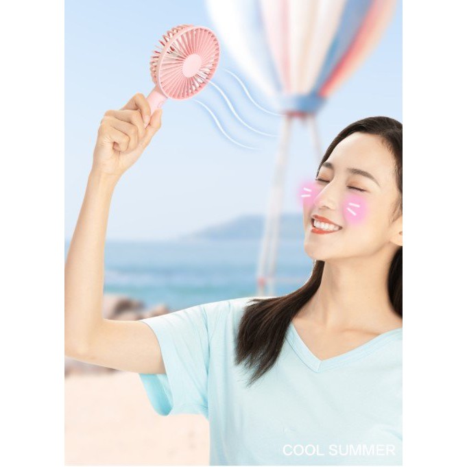 Quạt mini tích điện cầm tay MIỄN SHIP 👉🌺 có đế để bàn 3 tốc độ gió