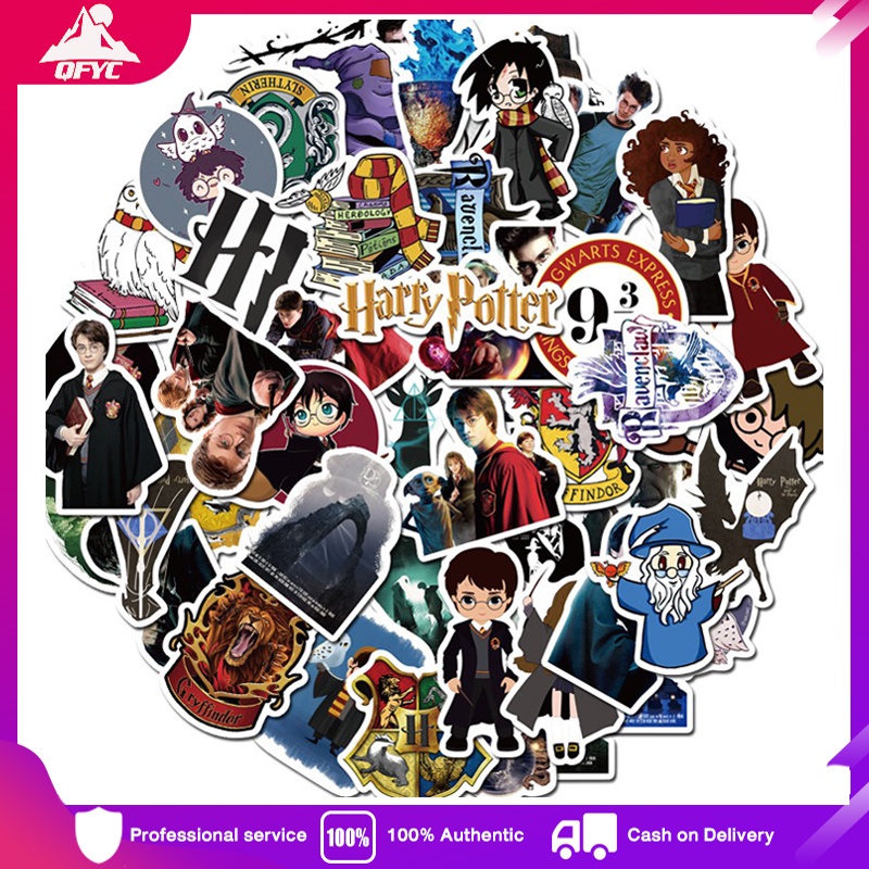 🔥 Hàng sẵn sàng🔥 50 PCS Classic Movie Harry Potter Stickers For Car Laptop PVC Waterproof Notebook Decorate Cartoons Graffiti Decal Gift Toy DIY Backpack Home Pad Bicycle