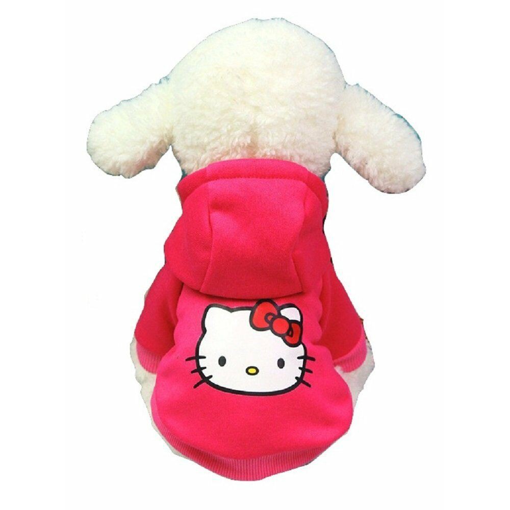 Áo cho chó mèo hình Hello Kitty chất liệu nỉ giữ ấm tốt