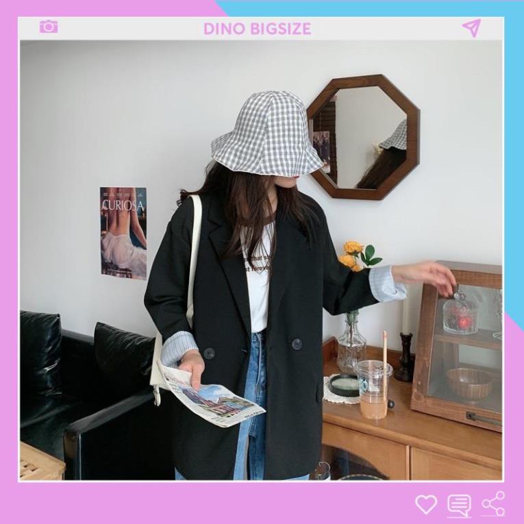 -  - Áo blazer nữ bigsize, Áo khoác blazer nữ kiểu dáng basic màu đen 60-100kg - DINO