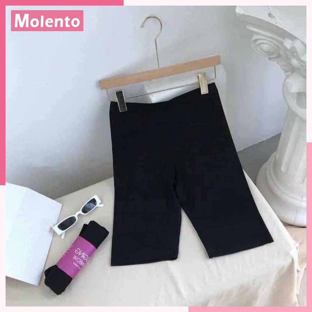 Quần Legging Lửng Nữ Thun Cotton Quần Legging Ngố Cạp Cao Co Giãn 4 Chiều Thoải Mái Vận Động Thể Thao MOLENTO - M27