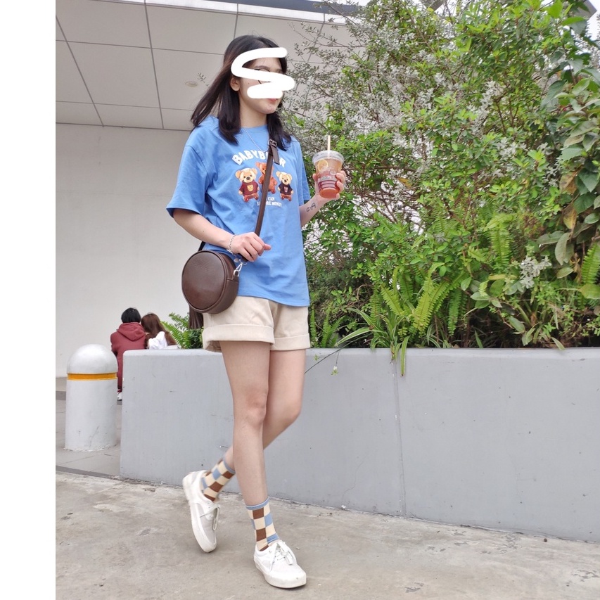 Áo phông unisex tay lửng Gấu Baby Bear đẹp hàng chuẩn Quảng Châu 3158 cao cấp thời trang nam nữ giá rẻ