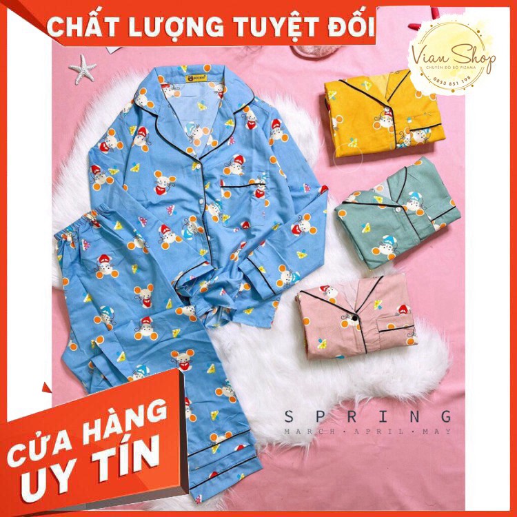 Bộ đồ pijama 🎯 Bộ Đồ Ngủ Mặc Nhà Kate Thái Cộc Dài Hoạ Tiết Dễ Thương