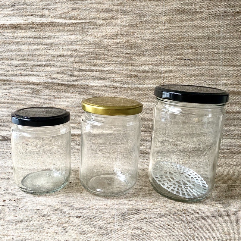 Hũ Thuỷ Tinh Tròn 330ml, Nắp Thiếc, Dùng Đựng Thực Phẩm, Miệng Hũ Rộng Dễ Vệ Sinh. | BigBuy360 - bigbuy360.vn