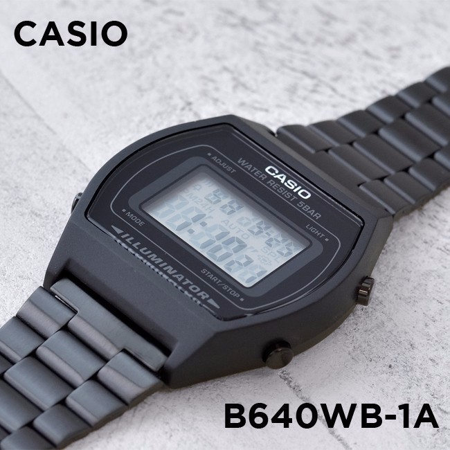 Đồng hồ Nam Casio Điện tử B640WB-1ADF Màu đen - Dây kim loại