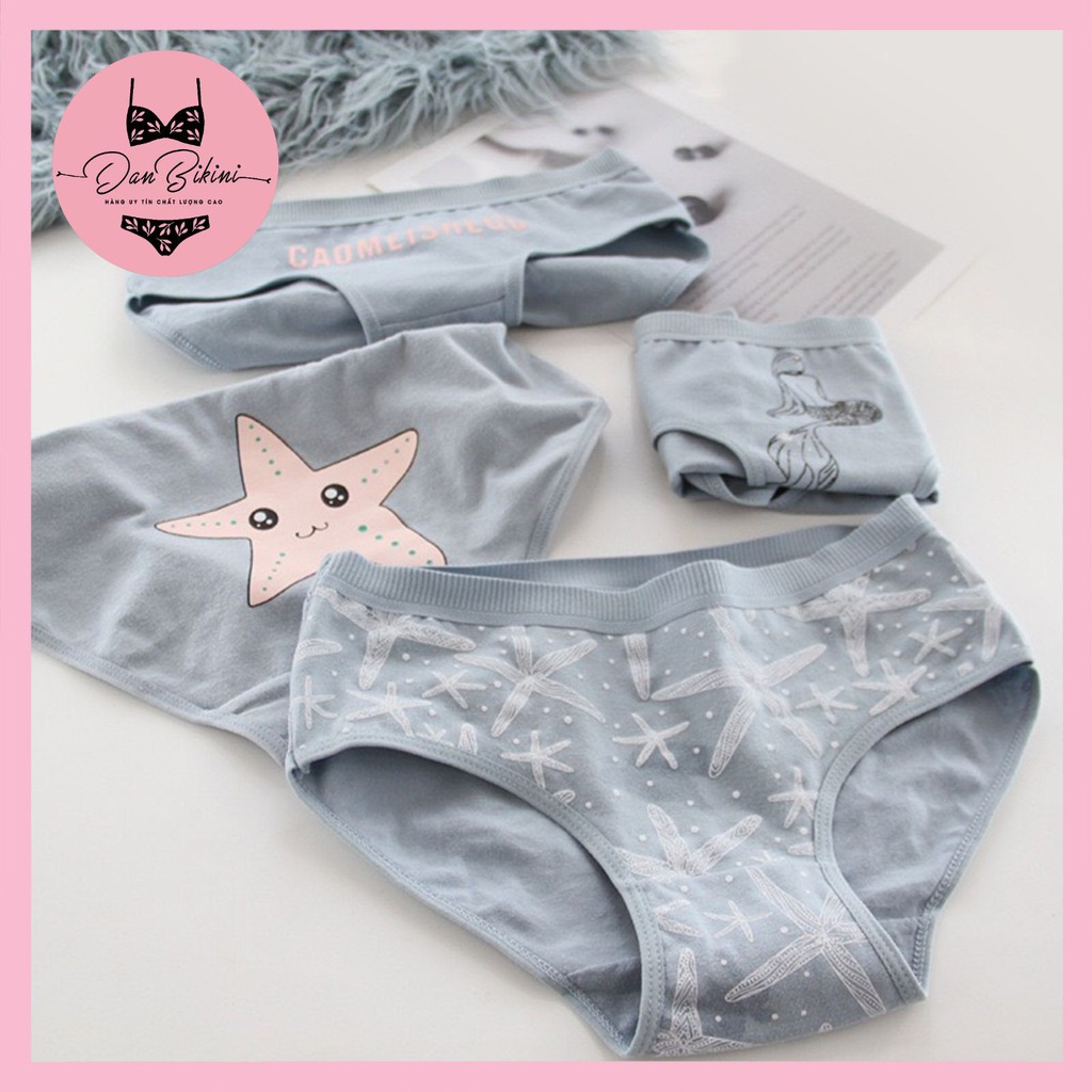 Quần Lót Nữ ❤️FREESHIP❤️ Quần Lót Cotton 100% cạp chun thoáng mát mềm mại 💞 Quần Lót set nàng tiên cá dễ thương mã 3775 | BigBuy360 - bigbuy360.vn