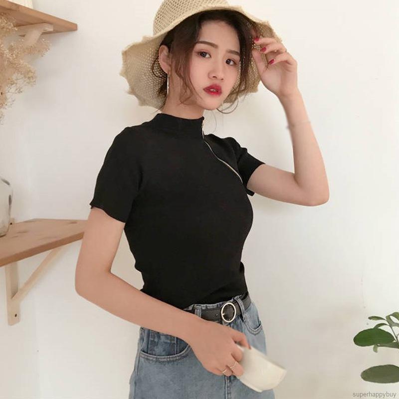 Áo Thun Nữ Tay Ngắn Sọc Ngang Thời Trang